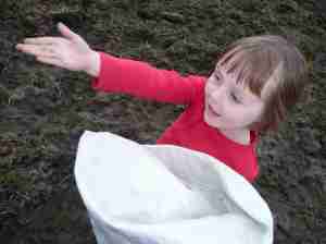 Zoe sows the paddock