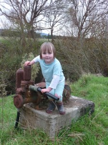 Zoe plays on an old relic while we prime the modern equivalent