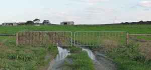 Signs of the flood on gates