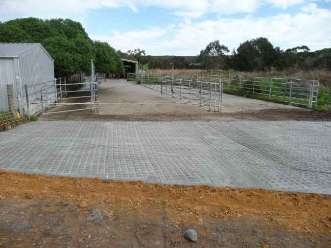 NewConcrete New concrete at the end of the yard