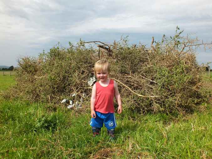 Little Man against the mountain